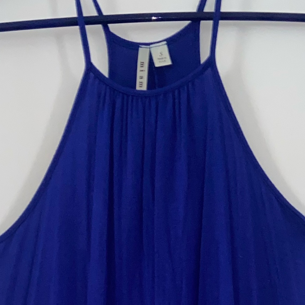 blue summery casual mini dress